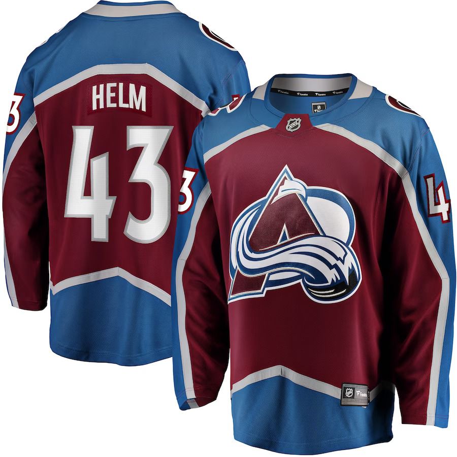 Men Colorado Avalanche #43 Darren Helm Fanatics Branded Burgundy Home Breakaway Player NHL Jersey